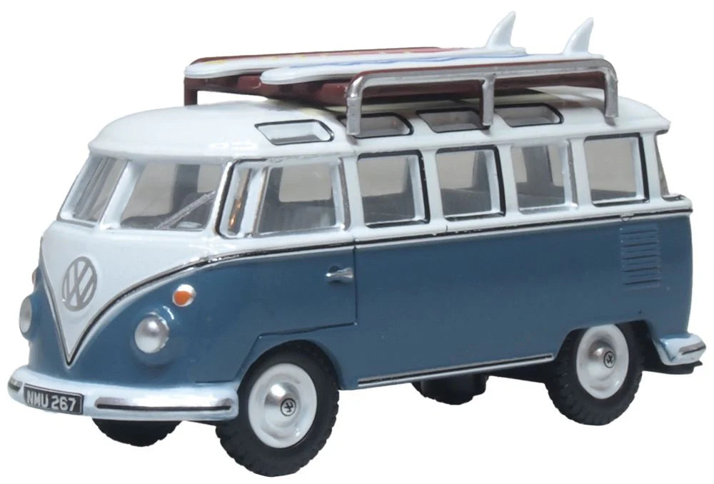 Oxford Diecast 1:76 VW T1 Camper Van Gulf Blue/White 76VWS016