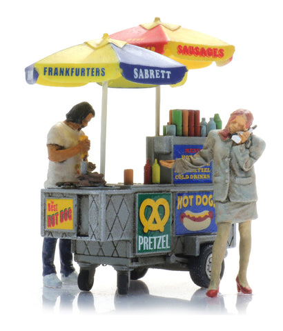 ArtiTec 1:87 Hot Dog Stand And 2 Figures, Painted 387.625 - Roads And Rails