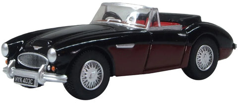 Oxford Diecast 1:76 Austin Healey 3000 Black/Burgundy 76AH3006