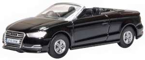 Oxford Diecast 1:76 Audi S3 Cabriolet Mythos Black 76S3002 - Roads And Rails
