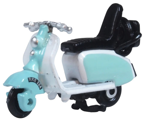 Oxford Diecast 1:76 Scooter And Side Car Blue/White 76SC001 - Roads And Rails