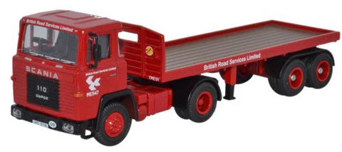 Oxford Diecast 1:76 Scania 110 Flatbed Trailer BRS 76SC110002 - Roads And Rails