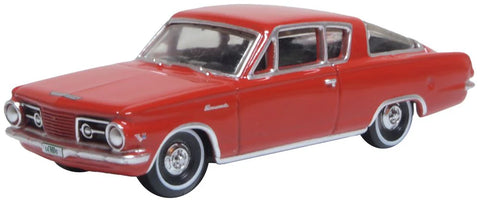 Oxford Diecast 1:87 Plymouth Barracuda Red 1965 87PB65002 - Roads And Rails