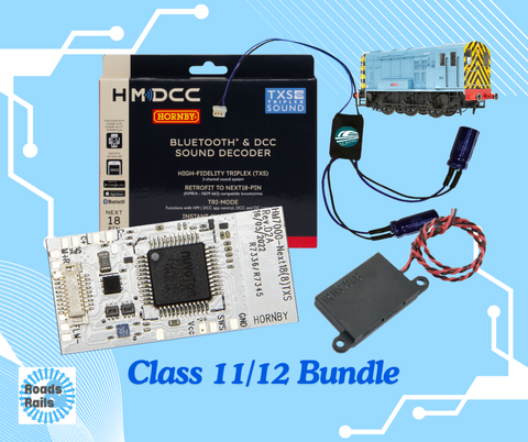 Hornby HM7000-N18TXS: Bluetooth® & DCC Sound Decoder, Speaker & Stay Alive Bundle For Heljan/Model Rail Class 11 And 12 Shunter - Roads And Rails