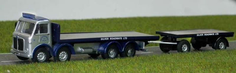 B-T Models AEC Mammoth Major And Trailer Silver Roadways DA98 - Roads And Rails