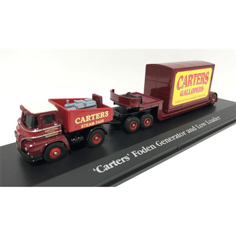 Atlas Editions 1:76 Foden Ballast Tractor Generator Low Loader W/Container Load - Carters Steam Fair - Roads And Rails