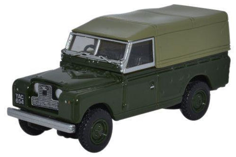 Oxford Diecast 1:76 Land Rover Series II Canvas Back Green 76LAN2011 - Roads And Rails