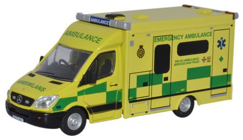Oxford Diecast 1:76 Mercedes Ambulance Wales 76MA001 - Roads And Rails