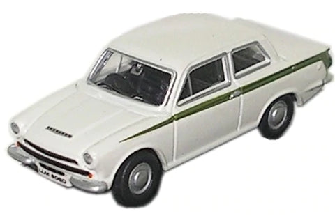 Oxford Diecast 1:76 Ford Cortina Mk2 Ermine White/Sherwood Green 76COR1001 - Roads And Rails