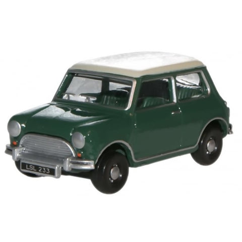 Oxford Diecast 1:76 Austin Mini Almond Green/Old English White 76MN003 - Roads And Rails