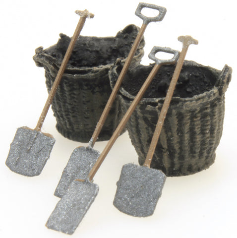 ArtiTec Coal Baskets And Tools (Painted) 387.277 - Roads And Rails