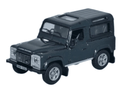 Oxford Diecast 1:76 Land Rover Defender 90 Santorini Black 76LRDF006 - Roads And Rails