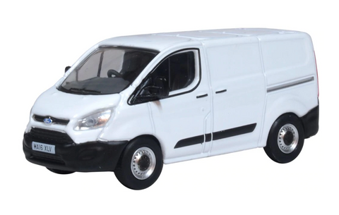 Oxford Diecast 1:76 White Ford Transit Custom 76CUS002 - Roads And Rails