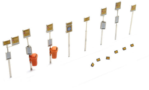 Artitec 1:87 Bus Stop Signs, Painted, 387.456 - Roads And Rails