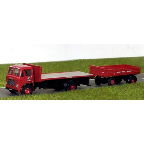 B-T Models Leyland Beaver & Drawbar Trailer British Road Services DA99 - Roads And Rails
