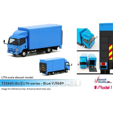 Model 1 1:76 Isuzu N Series Blue Lorry With Tail Lift T33605 - Roads And Rails